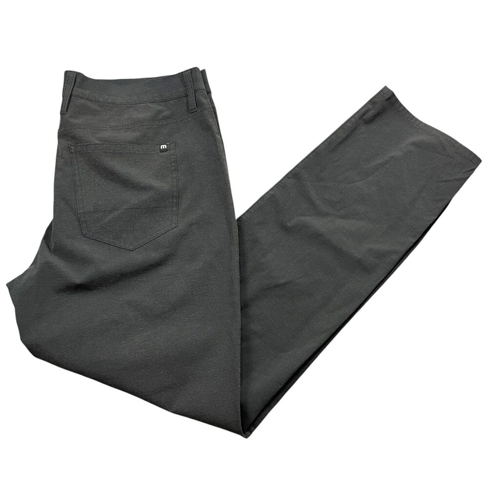 Travis Mathew 36 Black Pants Zipper Pockets‎ Polyester Blend Golf Activewear